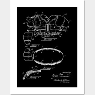 football protective harness Vintage Patent Hand Drawing Posters and Art